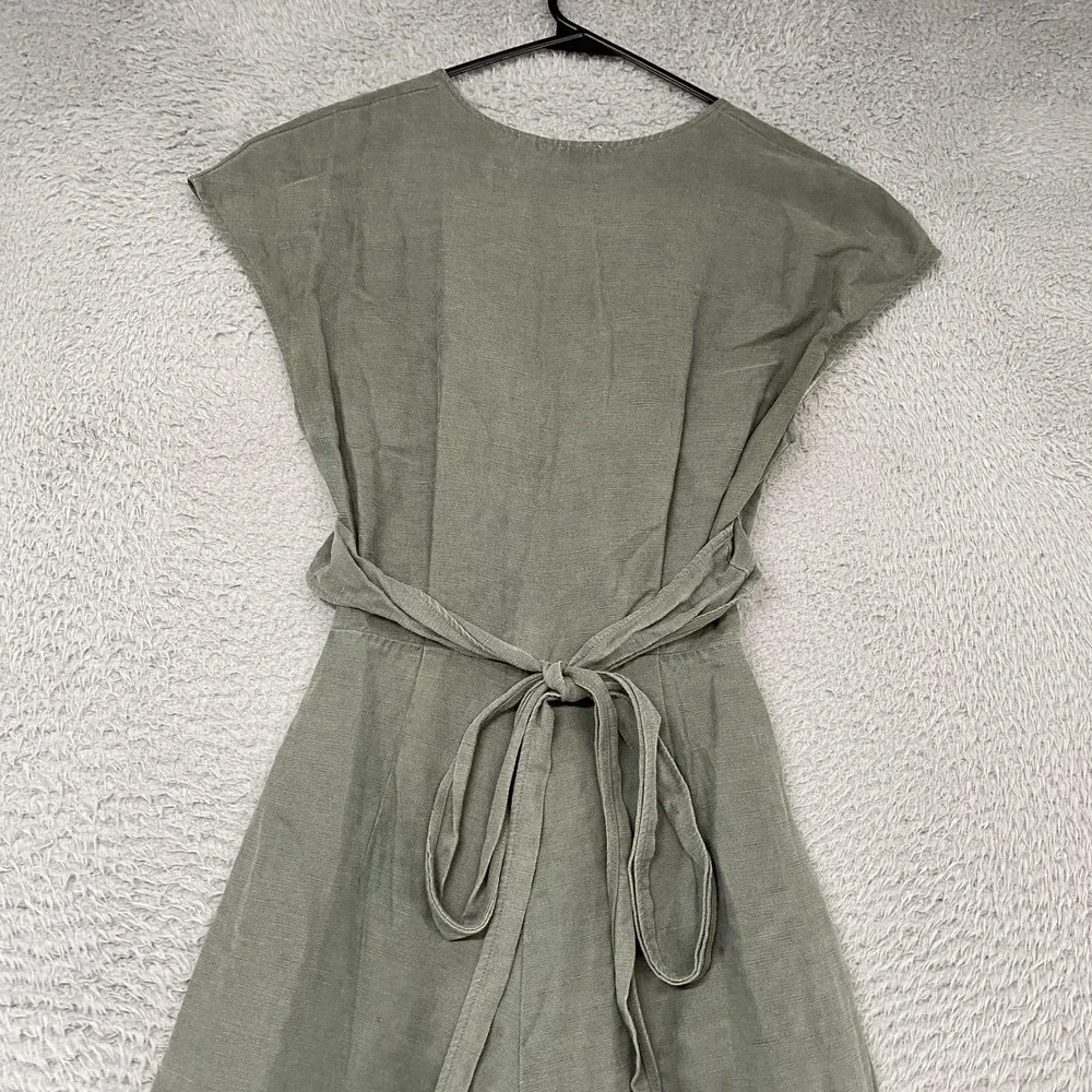 Wilfred Jumpsuit Womens 0 Aritzia Brax V Neck‎ Wide Leg Cutout Linen Ankle